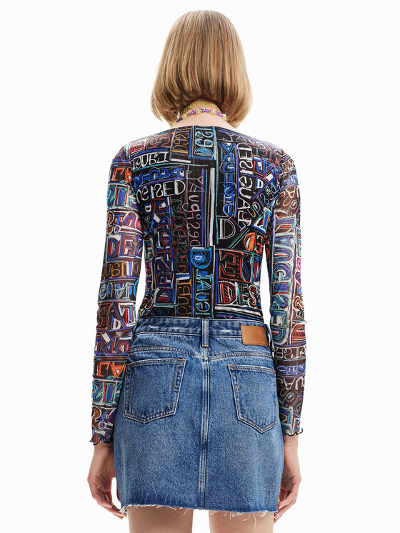Desigual Desigual Bodi Lettering 23SWQK05 Črna Slim Fit
