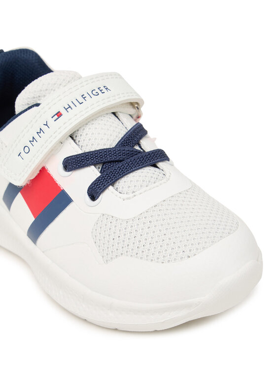 Tommy Hilfiger Tommy Hilfiger Sneakersy Flag Low Cut Lace-Up/Velcro T1X9-34369-1843 M Bílá