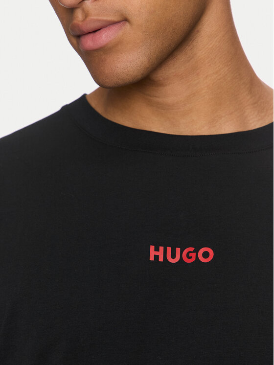 HUGO Hugo Majica z dolgimi rokavi 50522302 Črna Regular Fit