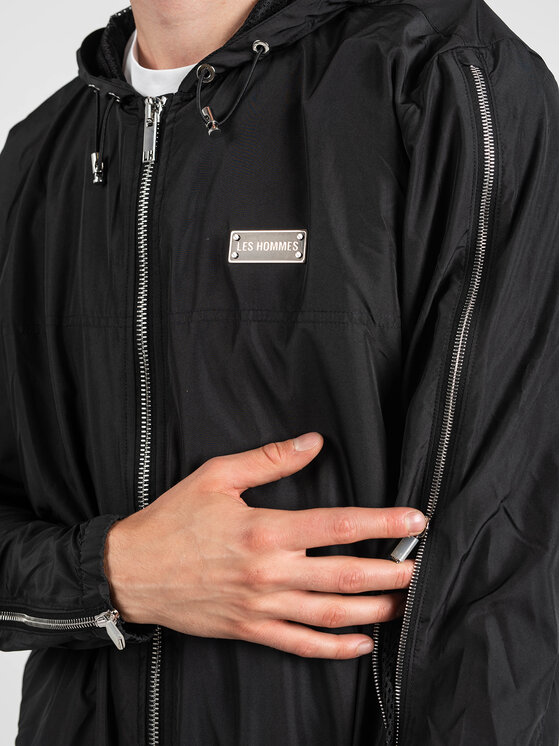 Les Hommes Les Hommes Bunda pro přechodné období LKO312 250U | Light Weight Windbreaker Černá Regular Fit