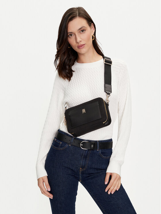 Tommy Hilfiger Tommy Hilfiger Ročna torba Distinct Camera Bag AW0AW16303 Črna