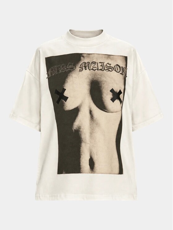 MADE BY SOCIETY MADE BY SOCIETY T-Shirt Shab - T27881 Biały Basic Fit