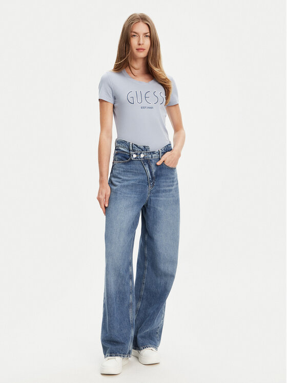 Guess Guess Tričko W5YI05 J1314 Modrá Regular Fit