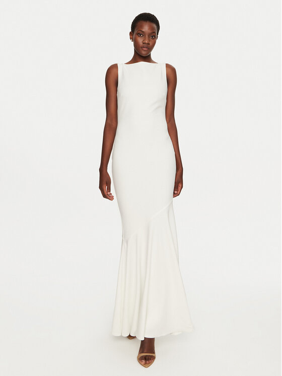 Rinascimento Rochie de seară CFC0119999003 Alb Slim Fit