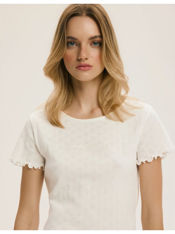 Esotiq Esotiq Piżama 44672 Biały Regular Fit