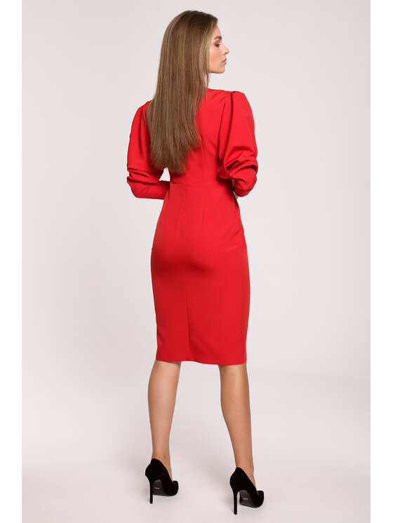 Stylove Stylove Koktejlové šaty S284 Červená Regular Fit