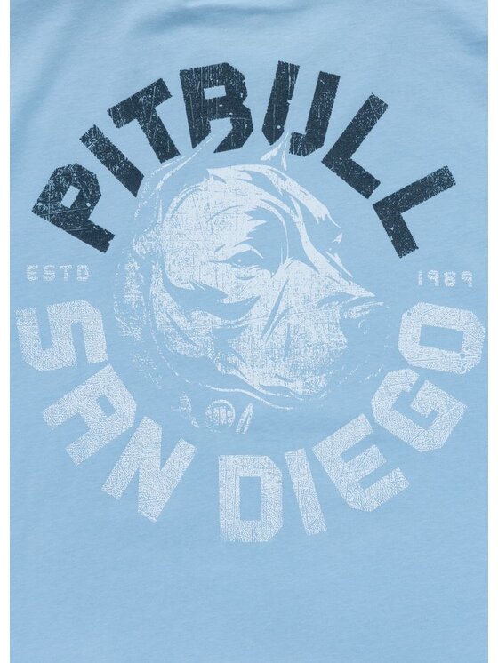 PITBULL PITBULL T-Shirt Koszulka męska DOG SD XL Błękitny Regular Fit