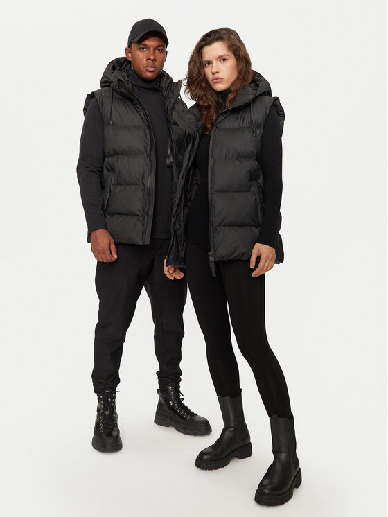 Rains Rains Weste 15140 Schwarz Regular Fit