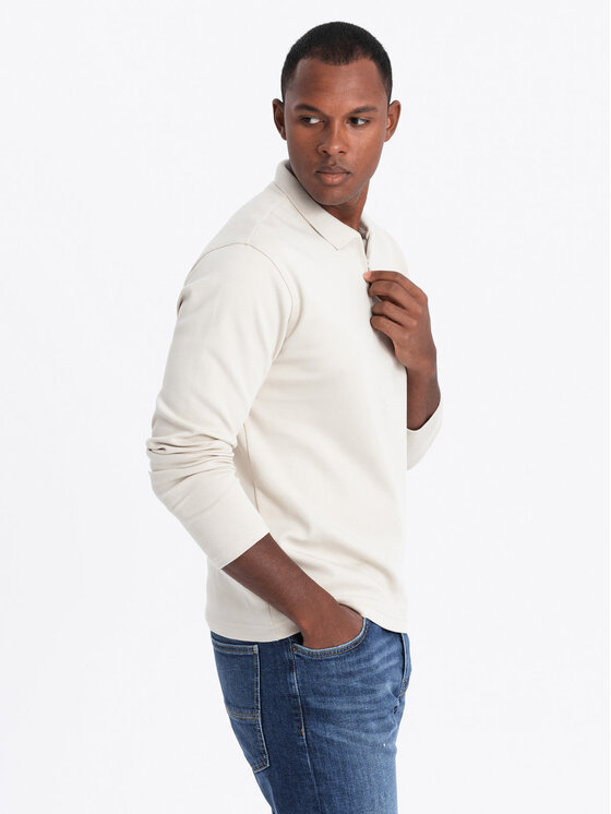Ombre Ombre S dlouhým rukávem OM-POLS-0130 Bílá Regular Fit