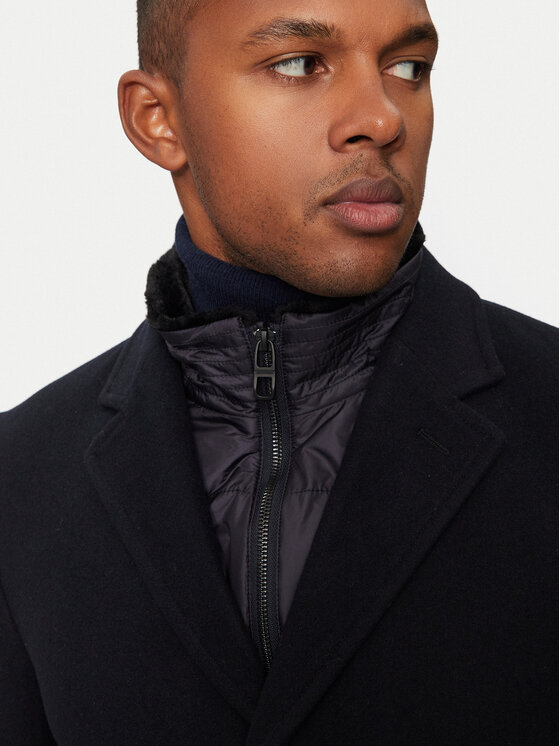 Hechter Paris Hechter Paris Вълнено палто 45014 142270 Тъмносин Regular Fit