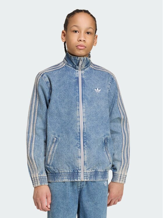 adidas adidas Teksajakk Firebird Loose Denim Track Top KR6530 Sinine Regular Fit