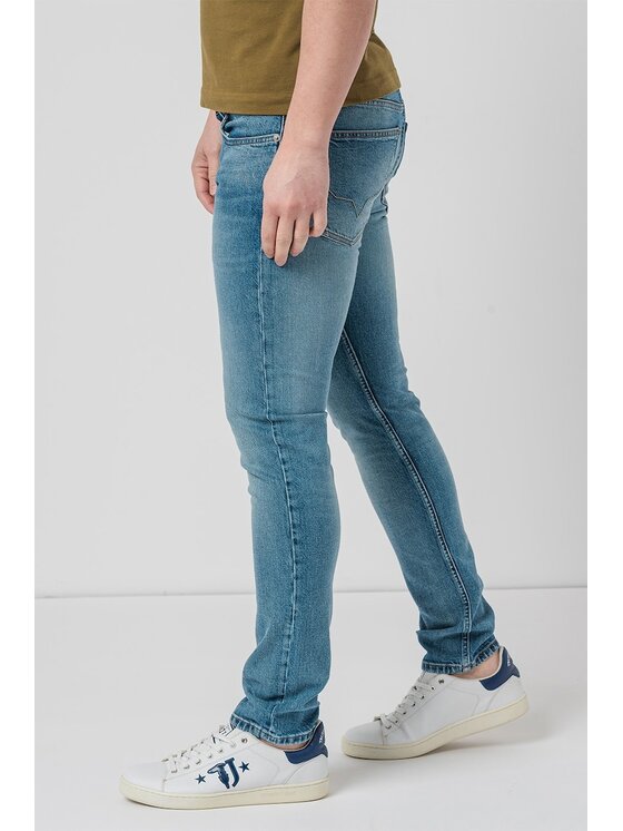 Pepe Jeans Pepe Jeans Kalhoty z materiálu PM2076492 000 Modrá Slim Fit