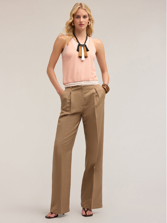 Motivi Motivi Pantaloni di tessuto P192Q203969N012 Écru Over Fit