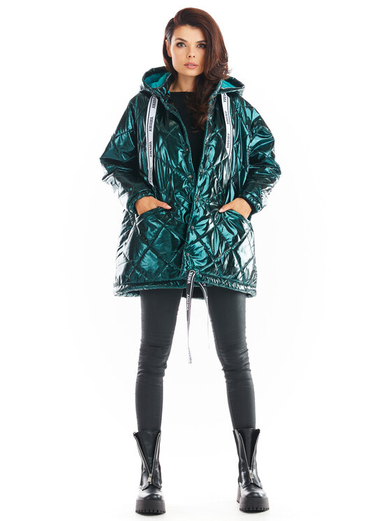 Awama Awama Giacca da donna A385 Verde Basic Fit