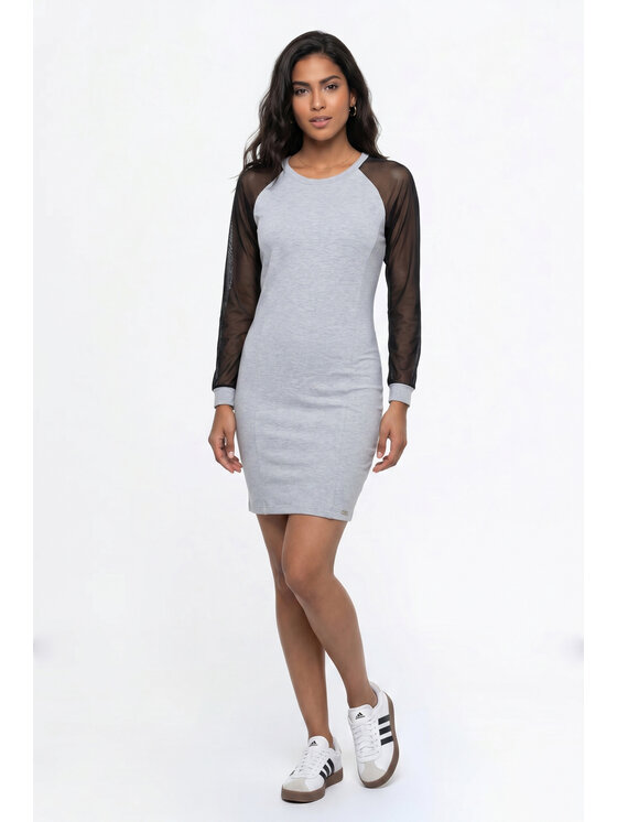 FIGL FIGL Sukienka codzienna M1354 Szary Straight Fit