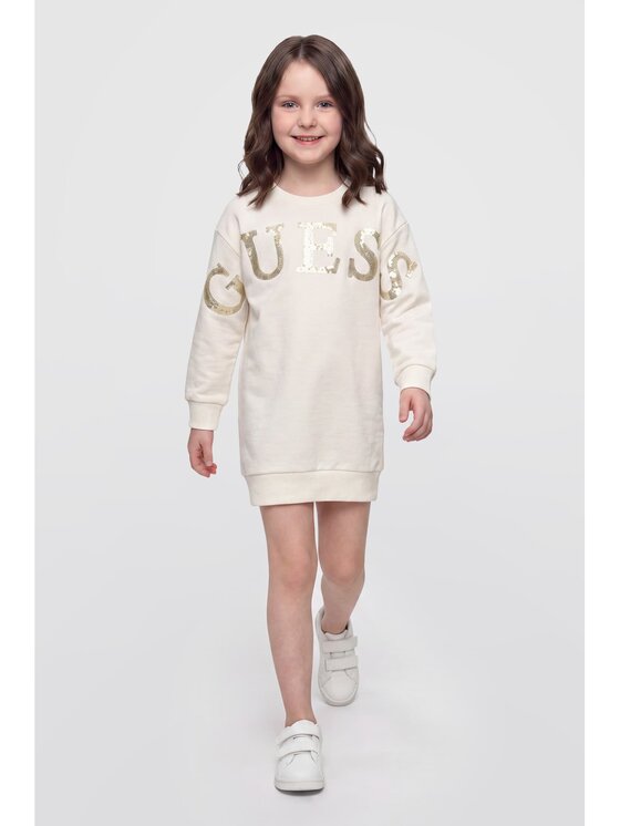 Guess Kids Guess Kids Sukienka codzienna 185348 Biały Classic Fit