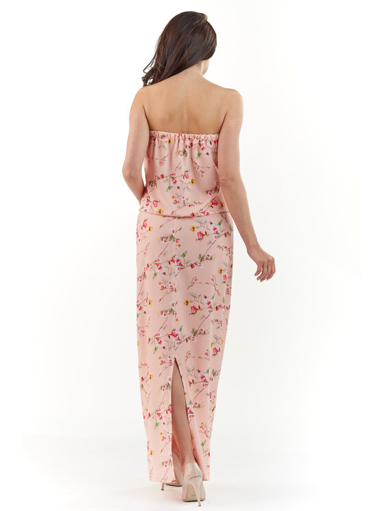 Awama Awama Sukienka letnia A219 Różowy Basic Fit
