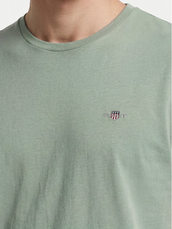 Gant Gant T-krekls Shield 2003184 Gaiši zaļa Regular Fit