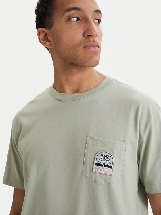 RVCA RVCA Тишърт Palmcrest EVYZT00275 Зелен Relaxed Fit