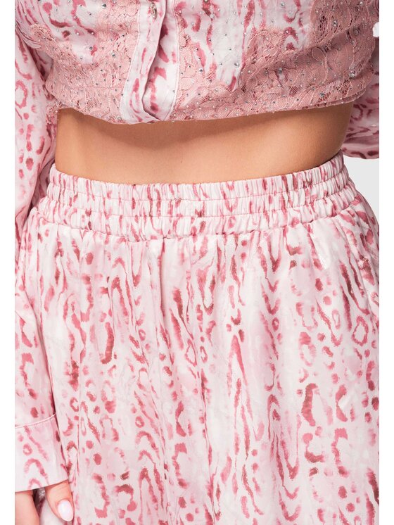 Ombre Ombre Spodnie materiałowe OW-PA-E0006 Różowy Relaxed Fit