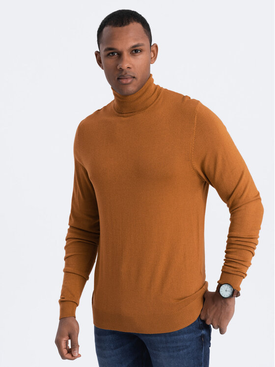 Ombre Ombre Svetr OM-SWTN-0101 Béžová Regular Fit