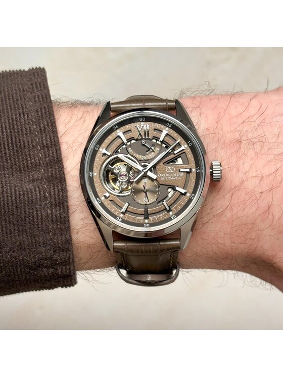 Orient Star Orient Star Zegarek RE-AV0139Y00B Brązowy