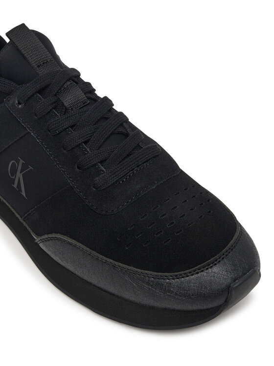 Calvin Klein Calvin Klein Сникърси Retro Runner Sock Laceup Mix HM0HM02305 Черен