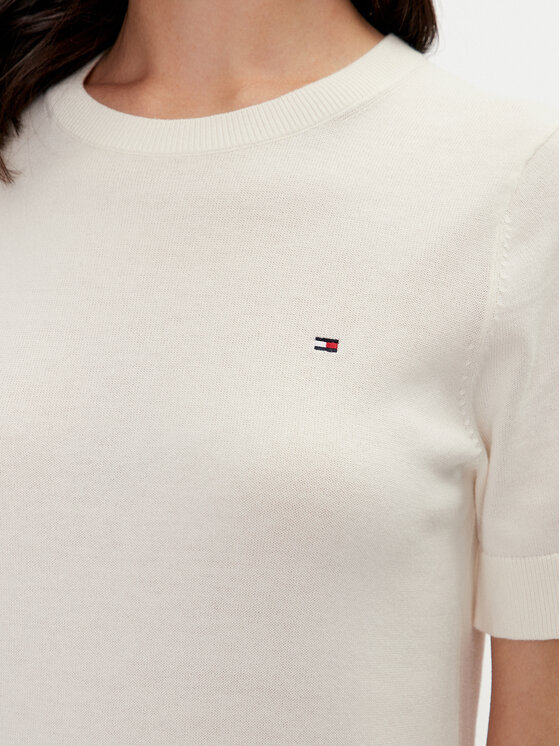 Tommy Hilfiger Tommy Hilfiger Sweter WW0WW38724 Écru Regular Fit