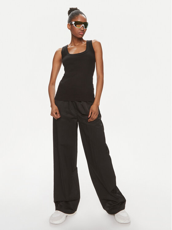 Calvin Klein Jeans Calvin Klein Jeans Hlače Soft Crinkle J20J223122 Crna Relaxed Fit