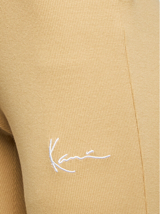 Karl Kani Karl Kani Spodnie dresowe Small Signature Flared Rib 6104086 Beżowy Flare Fit