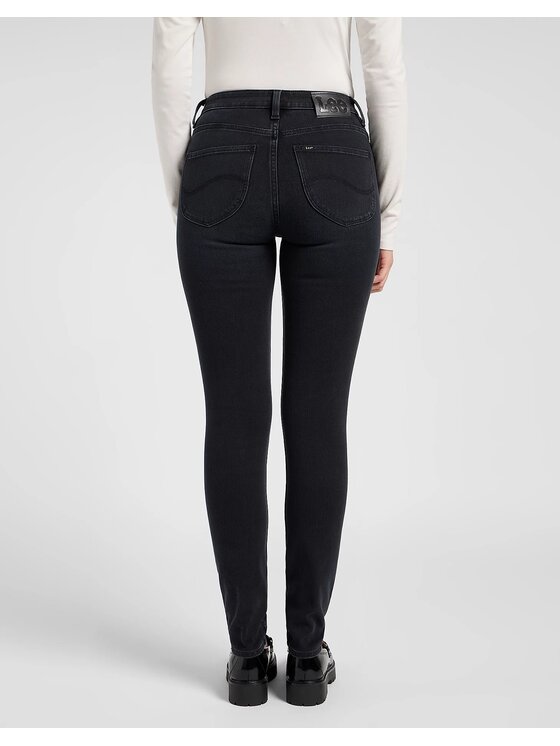 Lee Lee Jeansy SCARLETT HIGH Szary Skinny Fit