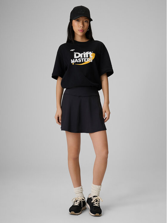 4F 4F T-Shirt MOTOSPORTS 2026 Czarny Loose Fit