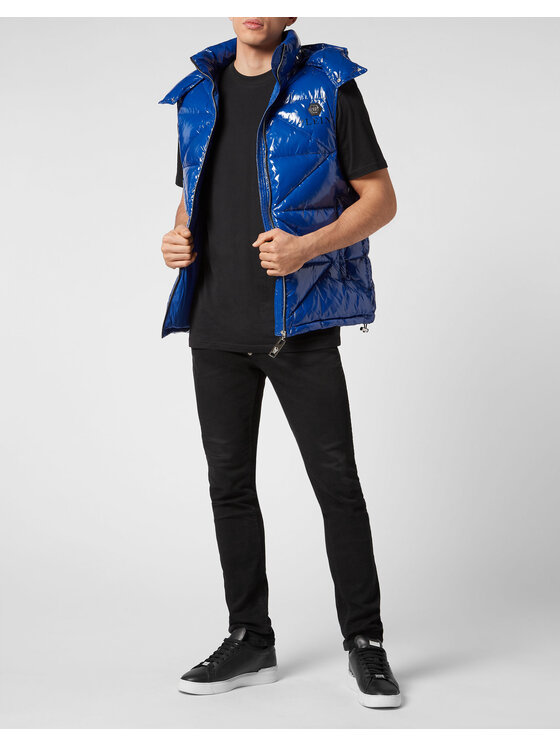 PHILIPP PLEIN PHILIPP PLEIN Vatovaná bunda 61 Modrá Regular Fit