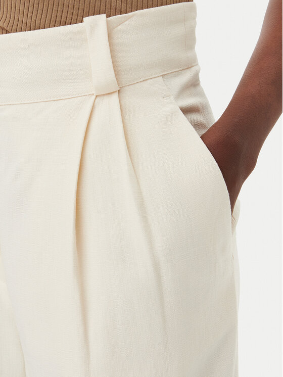 IVY OAK IVY OAK Kalhoty z materiálu Prescilla Ann IO115176 Écru Wide Leg