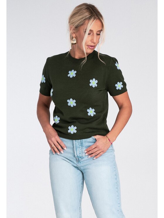 FIGL FIGL Sweter M1235 Zielony Regular Fit