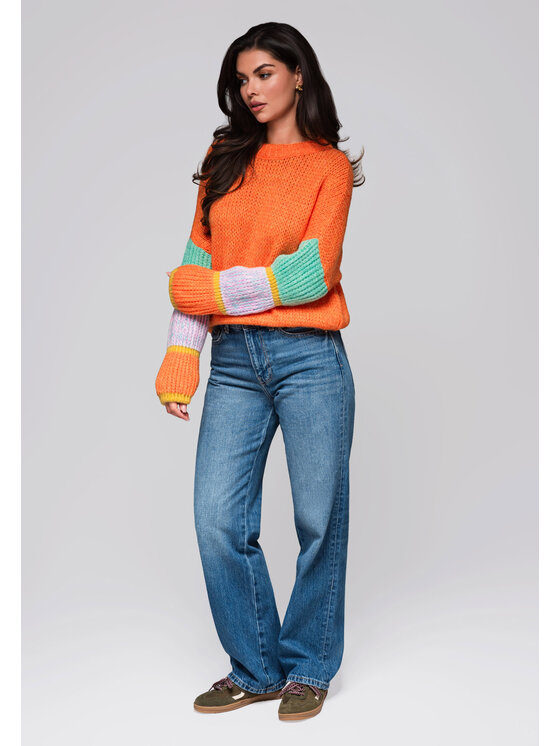 Ombre Ombre Sweter LW-SWSW-0107 Pomarańczowy Oversize