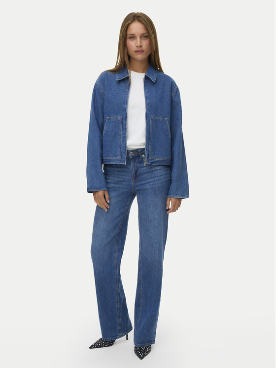 Vero Moda Vero Moda Džínsová bunda Aura 10340280 Modrá Relaxed Fit