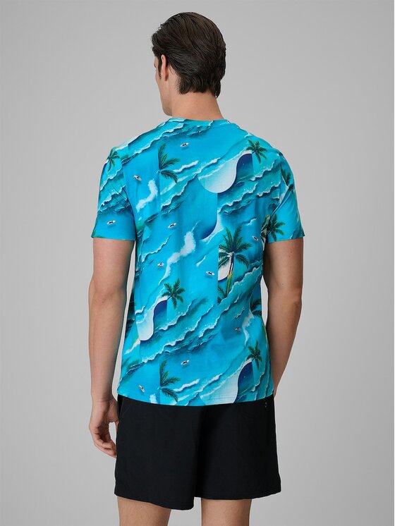 4F 4F T-Shirt CATCH THE WAVE Ανοιχτό μπλε Regular Fit