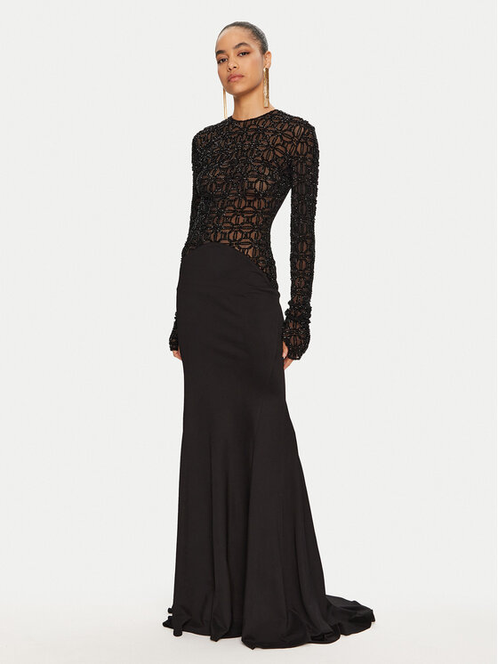 Elisabetta Franchi Večerné šaty Red Carpet AB65947E2 Čierna Regular Fit