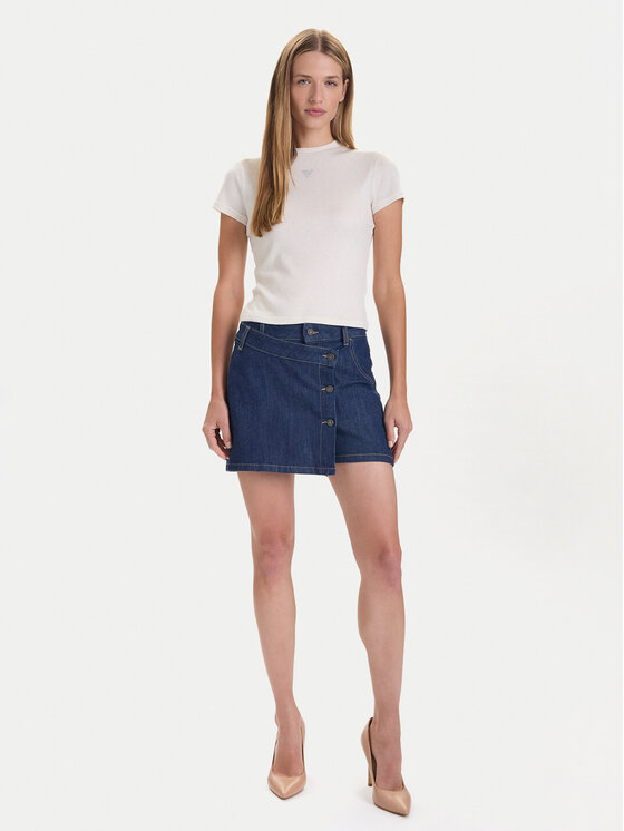 Guess Jeans Guess Jeans Džinsinis sijonas W5BD96 D002A Tamsiai mėlyna Regular Fit