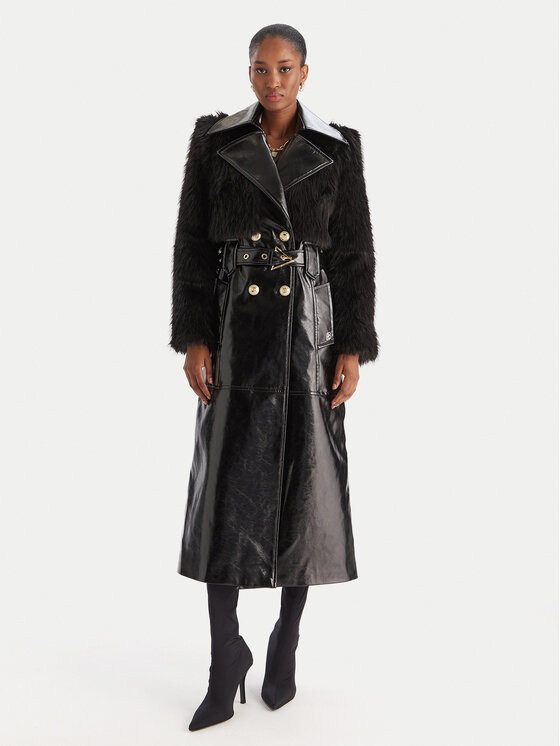 Babylon Babylon Geacă din imitație de piele S00772 Negru Regular Fit