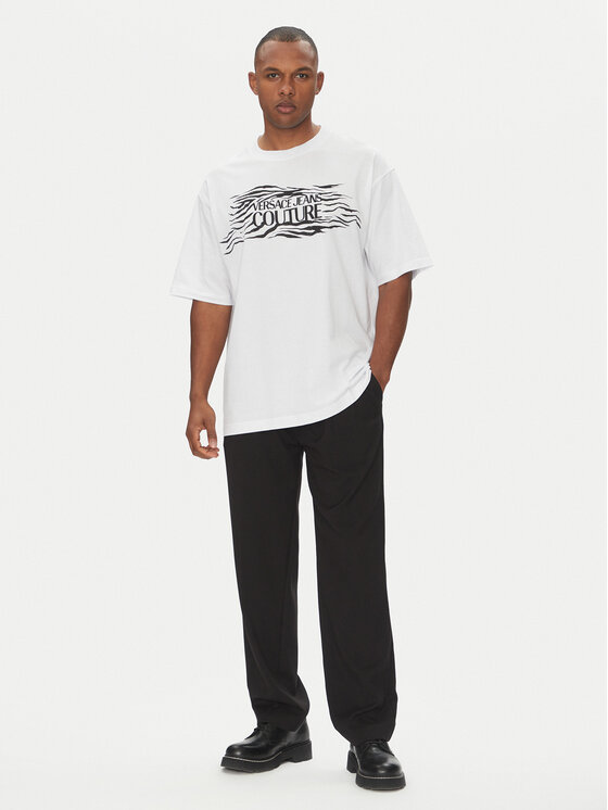 Versace Jeans Couture Versace Jeans Couture Marškinėliai 78GAH6L1 Balta Regular Fit