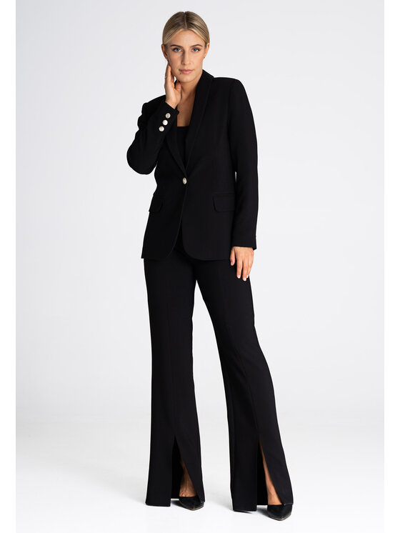 FIGL FIGLFIGL Pantaloni da donna M955 Nero Regular Fit