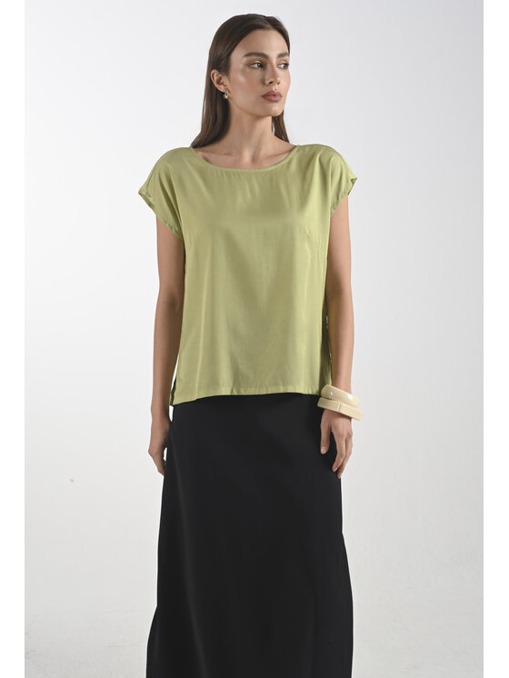 Femestage Femestage Blúzka Femestage NATURE SHADES BLU2290-008 Zelená Regular Fit