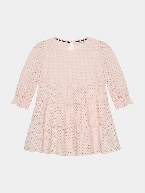 Tommy Hilfiger Tommy Hilfiger Ежедневна рокля Broderie Anglaise KG0KG07779 M Розов Regular Fit