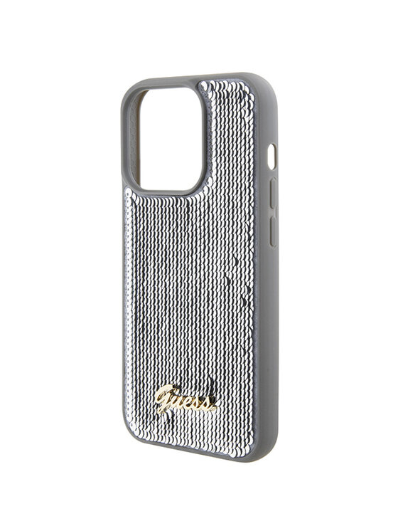 Guess Guess Etui na telefon iPhone 15 Pro Srebrny
