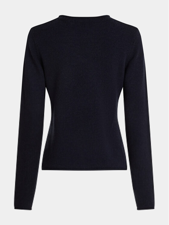 Tommy Hilfiger Tommy Hilfiger Sweter WW0WW40264 Granatowy Regular Fit