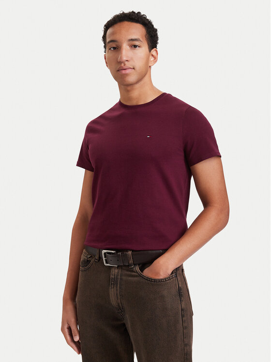 Tommy Jeans Тишърт DM0DM04411 Виолетов Slim Fit