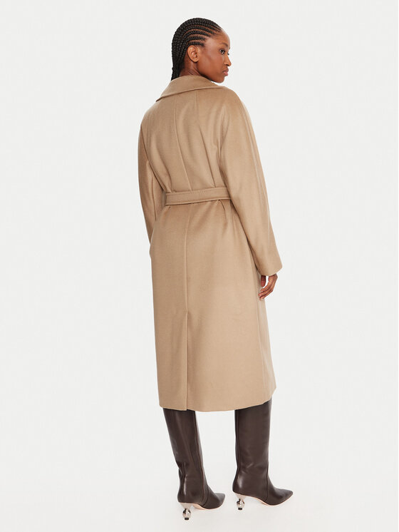 Weekend Max Mara Weekend Max Mara Vilnonis paltas Resina 2525016102 Smėlio Regular Fit