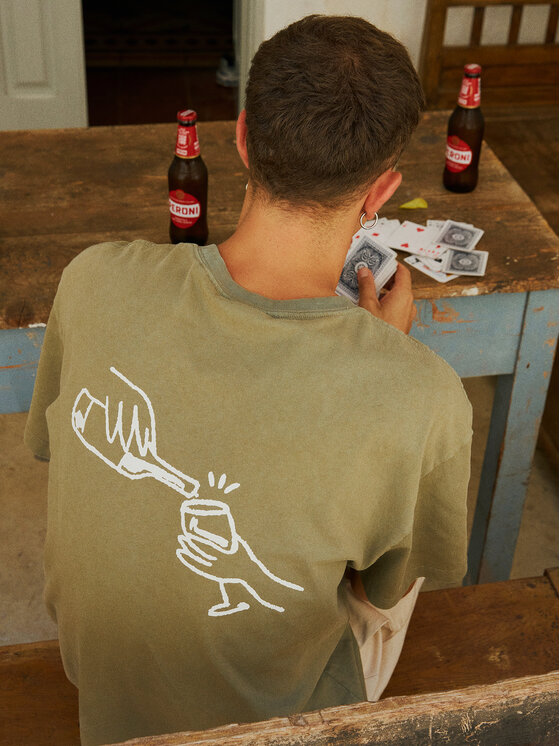Solid Solid T-shirt Ismail 21108240 Verde Regular Fit